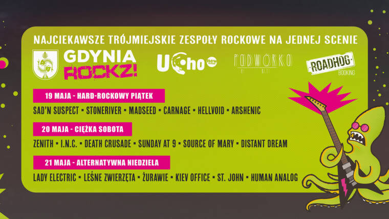 GdyniaROCKZ!: 18 trójmiejskich zespołów, 3 dni rock’n’rolla!